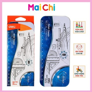 Bộ compa deli, bạc gồm 8 dụng cụ/bộ-eg30505 maichi-shop
