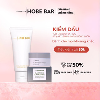 Combo Mặt Nạ Đất Sét 55G + Sữa Rửa Mặt 50ML HOBEBAR Làm Sạch Sâu Lỗ Chân Lông Cấp Ẩm Cho Làn Da Chắc Khỏe