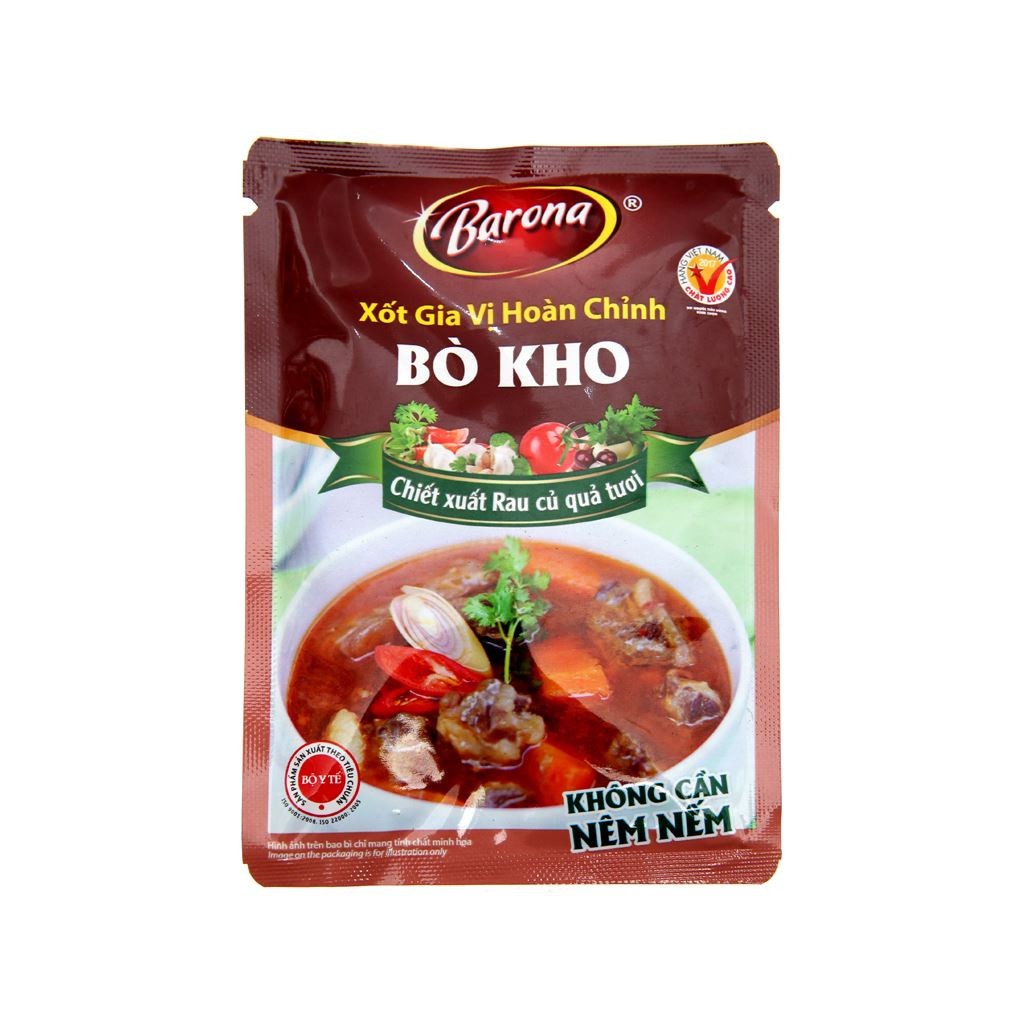 Xốt gia vị hoàn chỉnh bò kho/xốt vang Barona gói 80gr [HN giao hàng hỏa tốc] - Ảnh 2