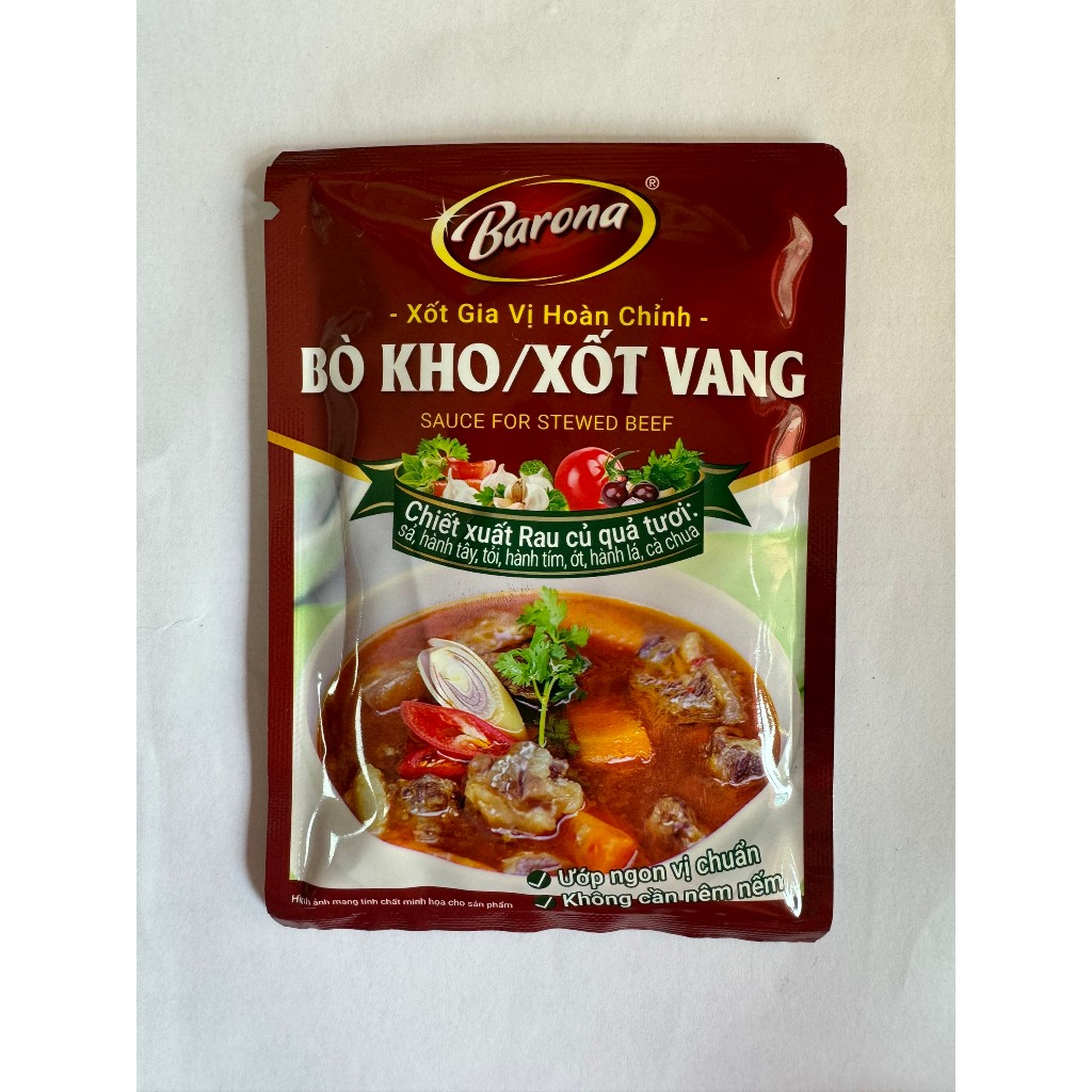 Xốt gia vị hoàn chỉnh bò kho/xốt vang Barona gói 80gr [HN giao hàng hỏa tốc] - Ảnh 3