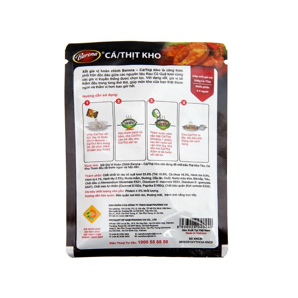Xốt gia vị hoàn chỉnh ướp cá, thịt kho Barona gói 80g [HN giao hỏa tốc] - Ảnh 5