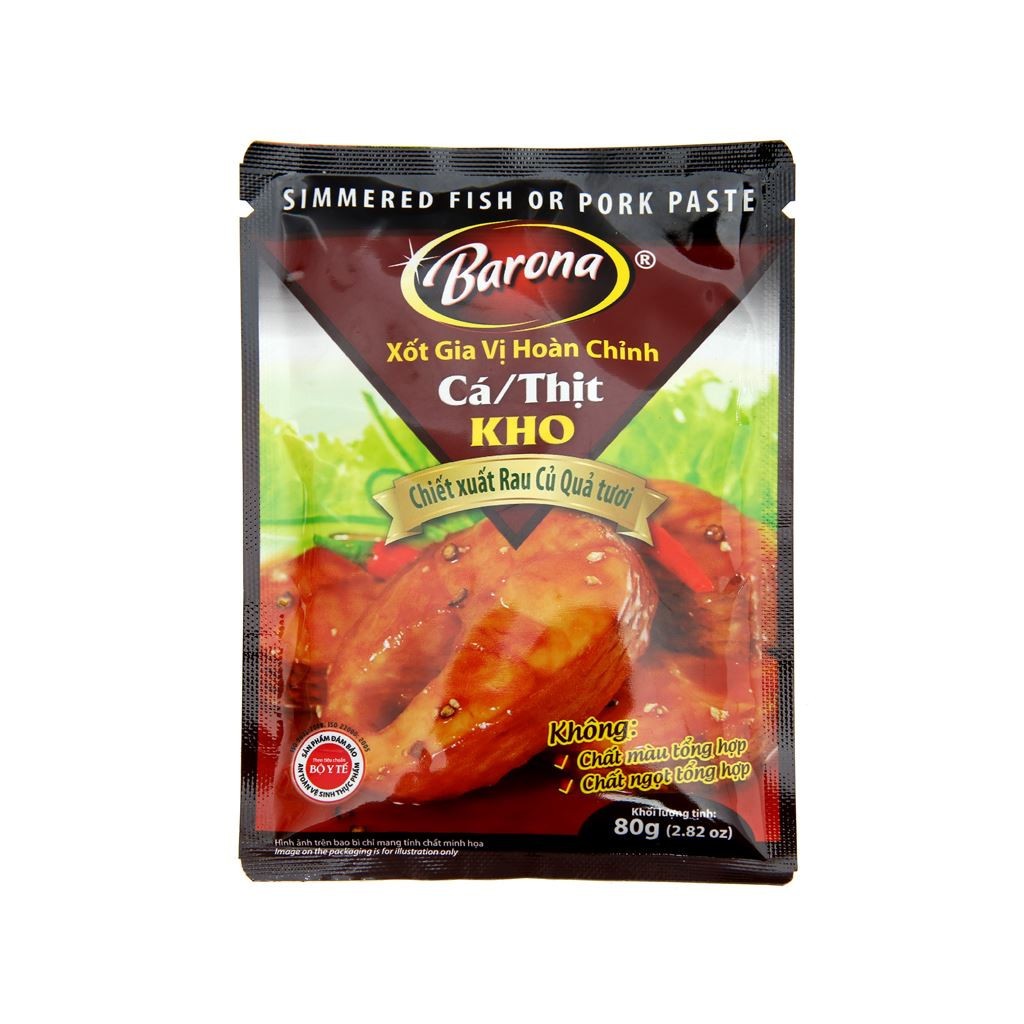 Xốt gia vị hoàn chỉnh ướp cá, thịt kho Barona gói 80g [HN giao hỏa tốc] - Ảnh 7