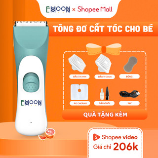 Tông đơ cắt tóc cho bé EMOON đầu lưỡi bo tròn an toàn, chạy êm,sạc pin tách rời,có khả năng chống nước bảo hành 12 tháng