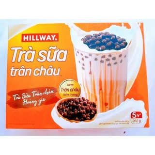 Hộp Trà sữa trân châu Hillway 5 gói có kèm trân châu 280g