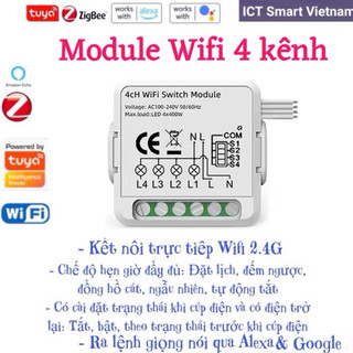 Công tắc Module Zigbee/Wifi mini 1-4 gang Tuya, hỗ trợ công tắc cơ