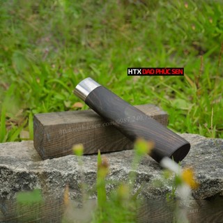 Cán dao bếp gỗ mun khâu inox tặng kèm 2 chốt 1minox - htx dao phúc sen