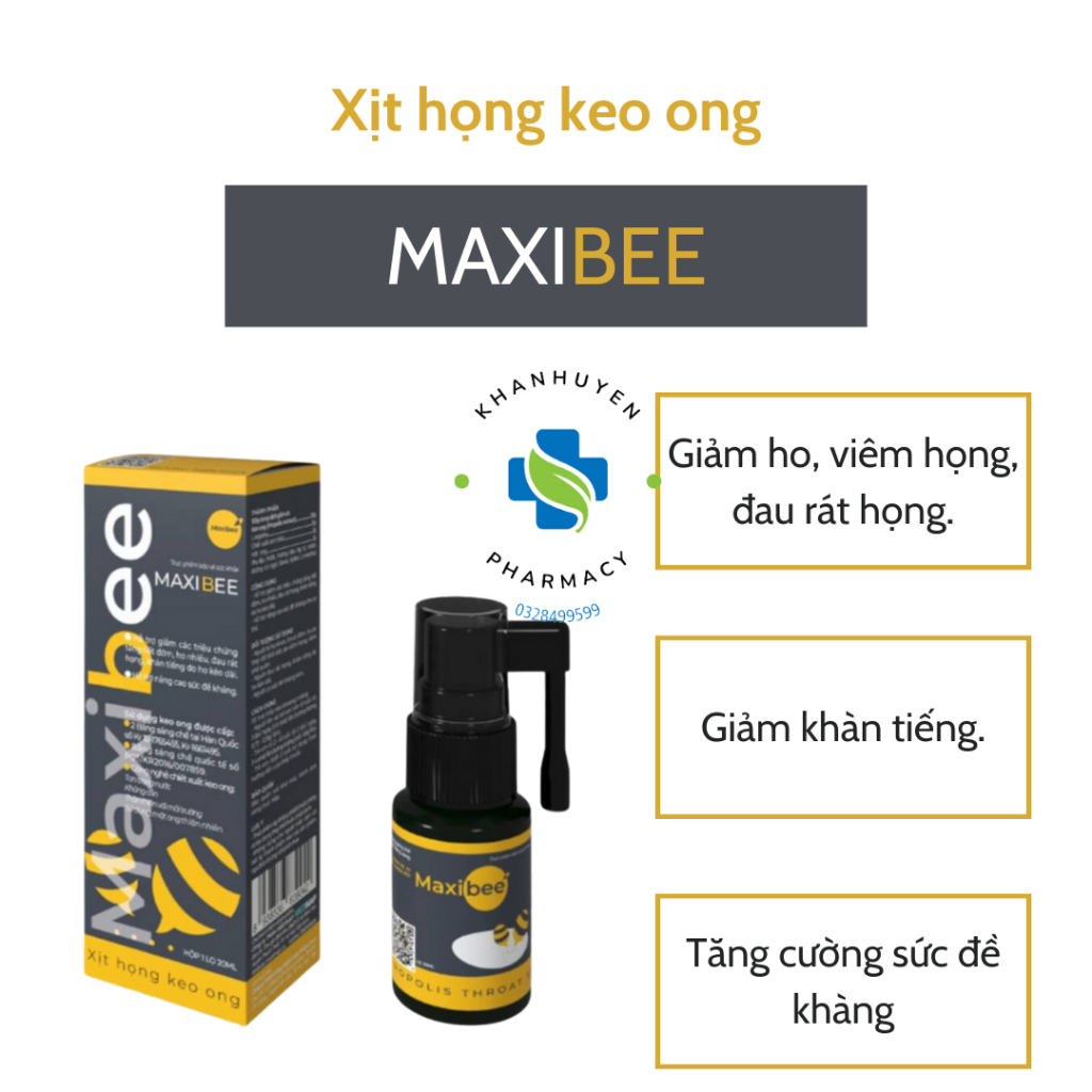 Xịt họng keo ong Maxibee đậm đặc