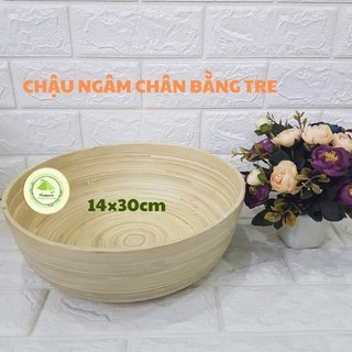 Chậu ngâm chân massage làm bằng tre nứa tự nhiên kích thước 14 x 30cm