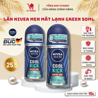 Lăn ngăn mùi nivea men cool kick mát lạnh green - thơm sảng khoái - lăn ngăn mùi nivea men mát lạnh