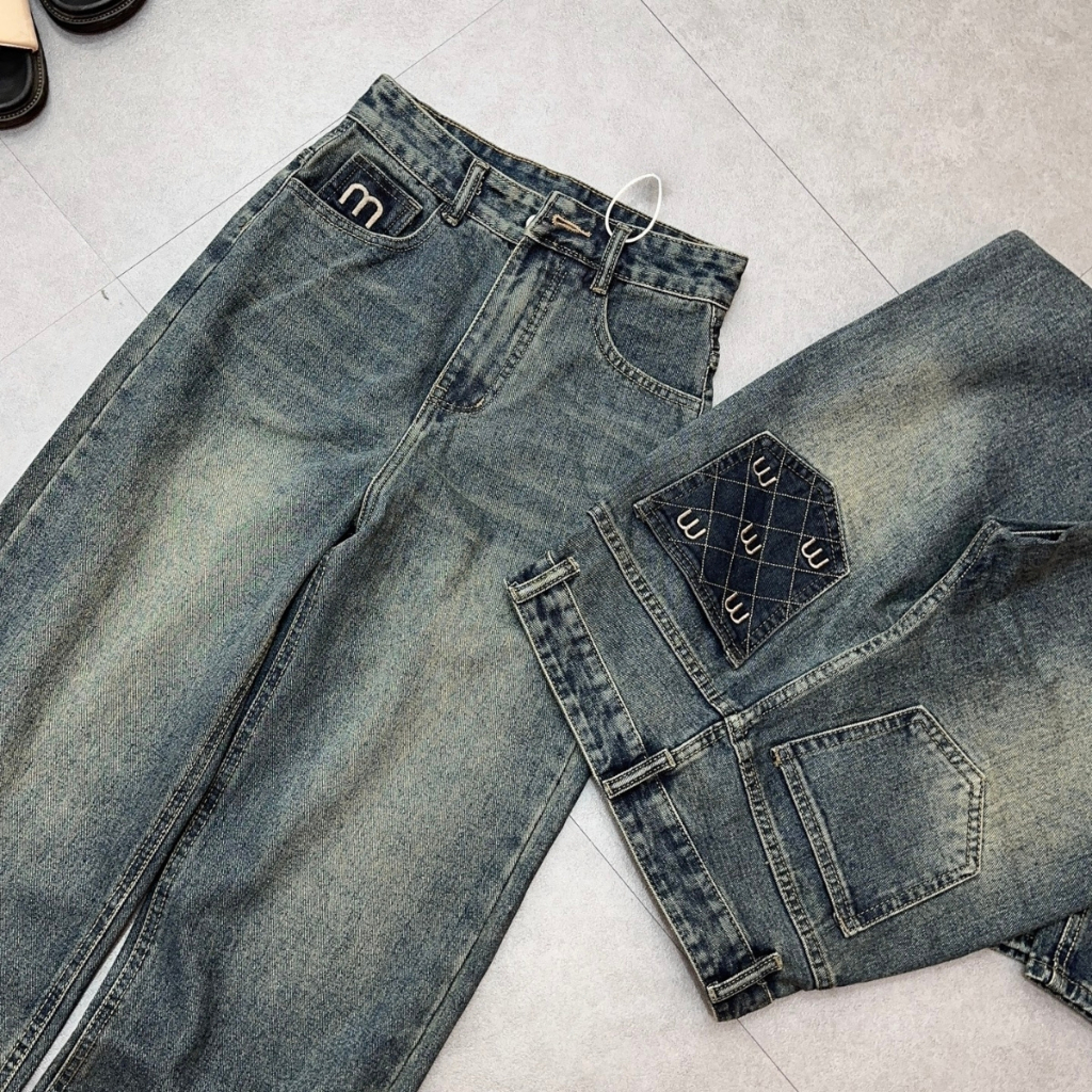 Quần Jean Nữ Ống Suông Màu Đậm Túi Thêu Chữ M Q288 | BigBuy360 - bigbuy360.vn