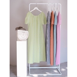 Cotton guu | đầm cotton caro tay cut out