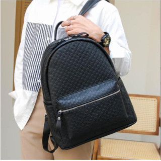 Balo thời trang nam nữ da đẹp balo đen dập vân size đại để vừa A4 đi học đi làm-BL002