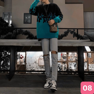 Quần jean nam rách gối to màu xanh nhạt bạc trơn boy phố chất bò cao cấp co dãn 4 chiều form dáng skinny Havado H08 mới