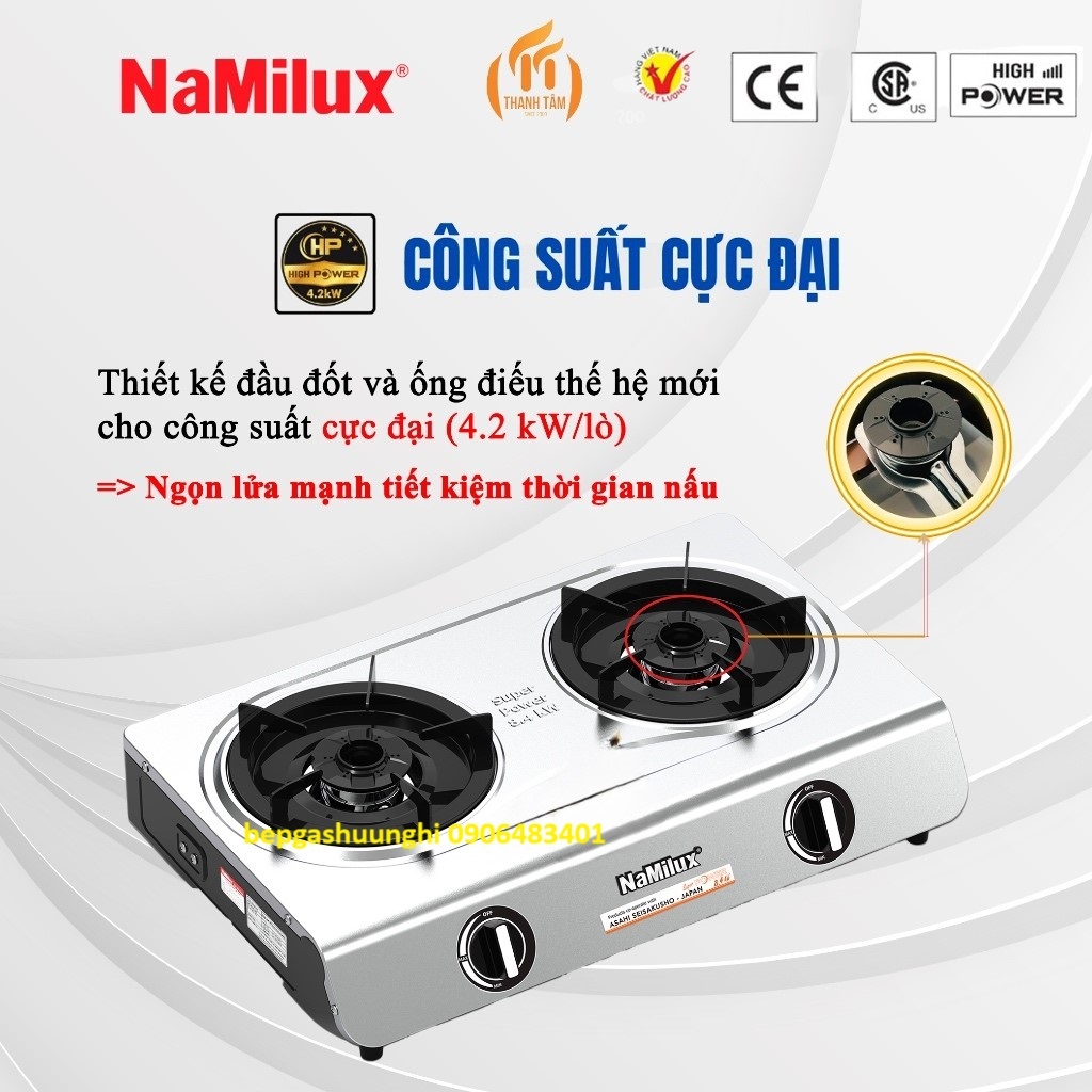 Bếp gas đôi mặt men Namilux DL2163DSM
