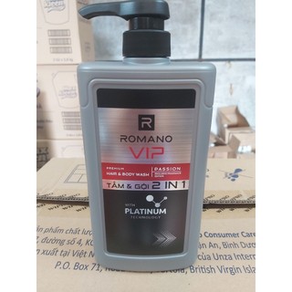 Romano - Dầu Gội (Tắm  gội 2in1) Cao cấp  Vip Passion 650g
