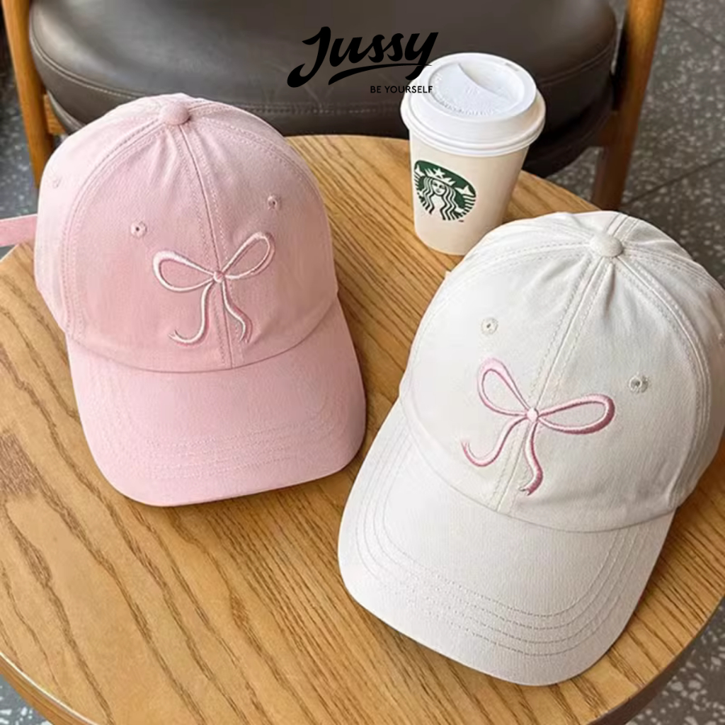 Mũ Lưỡi Trai Thêu Nơ Xinh Xắn Jussy Official Nón Kết Nam Nữ Form Mềm Chất Vải Cotton Thoáng Mát Phong Cách Hàn Quốc