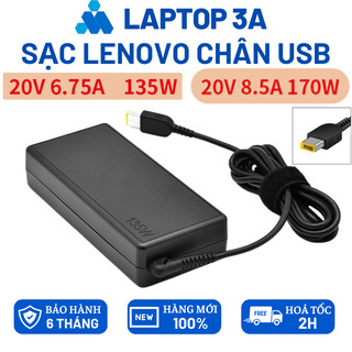 Sạc Lenovo 20V-6.75A 135W/ 20V-8.5A 170W chân USB vàng cho IdeaPad Thinkpad Yoga Chromebook mới 100%