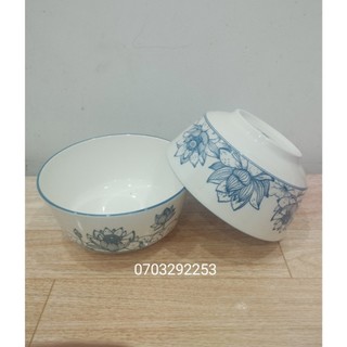 Tô sứ kiểu hàn hoa sen size 15cm, 18cm, tô sứ trắng 15cm, 18cm