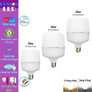 Bóng đèn Led trụ 50w 40w 30w siêu sáng tiết kiệm điện thân kín nước mưa ngoài trời E27 220v LC-30-50x