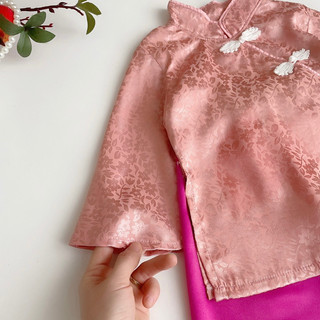 [4-28kg] Bộ Lam Gấm Cổ Tàu NHÍM XÙ KIDS Cho Bé Gái 2 Tháng - 8 Tuổi S026