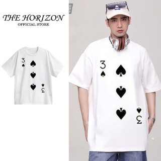 Áo thun Local Brand THE HORIZON - 3 Bích, áo phông nam nữ unisex form rộng 100% COTTON