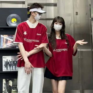 ÁO THUN NAM NỮ WINERSQUAD HỌA TIẾT CHỮ NỔI 3D FORM ÁO RỘNG BASIC CỔ V HOT TREND