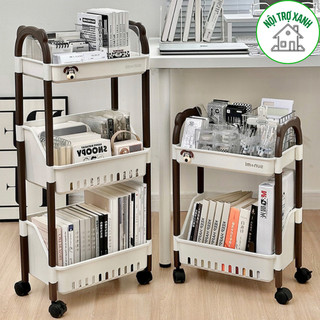 kệ để đồ nhà tắm có bánh xe di chuyển, kệ đựng đồ nhà bếp icon cún dễ thương 6434