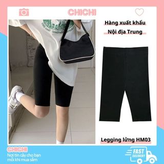 Quần legging đùi lửng HffM CAO CẤP hàng chuẩn XUẤT KHẨU chất thun cotton dày dặn Chichi HM03