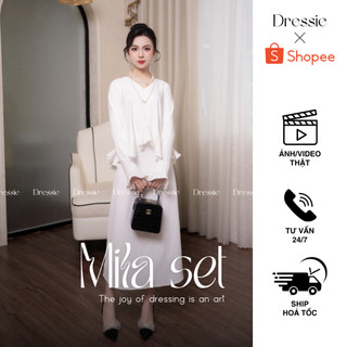 Set đồ công sở áo đuôi cá chân váy suông Mila Set