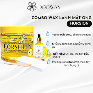 Sáp wax lông mật ong Horshion với mỡ trăn Doo Wax triệt lông tận gốc tặng kèm que gỗ