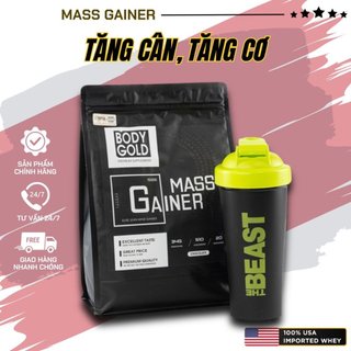 Mass gainer hight protein sữa tăng cân tăng cơ body gold túi 1,5kg + tặng bình lắc 700ml