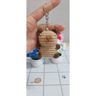 Móc khóa capypara bằng len handmade