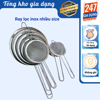 Rây lọc thức ăn bằng thép không gỉ tiện dụng cho nhà bếp đủ size - có móc