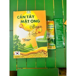 Bột Cần Tây Mật Ong Collagen 60g Hộp 15 Gói Hỗ Trợ Giảm Cân, Detox Thải Độc