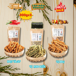 Combo 900g quẩy xoắn 3 vị rong biển, cay ngọt, bbq hot douyin_tạp hóa douyin