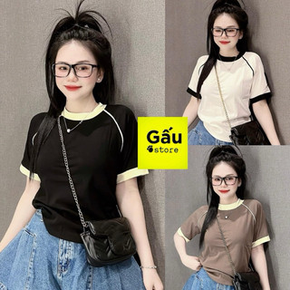 Áo thun nữ tay lỡ phom ôm một sọc trước