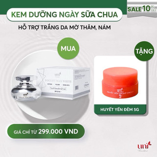 (Tặng kem yến đêm 5g) Kem ngày nhau thai Uni Beautiful size lớn cho da dầu