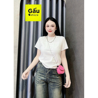Áo thun nữ dáng ôm Nhẹ body tay ngắn chữ dập nổi