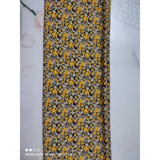 [HCM]2m Vải lụa lạnh hoạ tiết hoa lá nhỏ (3) - lụa Mango chính phẩm