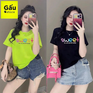 Áo thun nữ cotton THÁI dáng vừa phối chữ