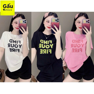 Áo thun Thái nữ dáng vừa phối chữ