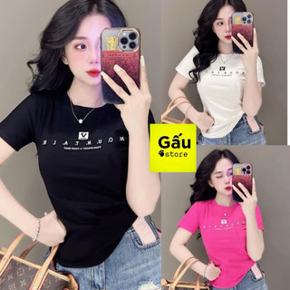 Áo thun body nữ PHOM ÔM chữ dập nổi baby tee phom trẻ ôm sát