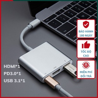 Hub type c 3in1 - cổng chuyển đổi hub usb type-c to hdmi, usb 3.0, pd type-c cho laptop macbook, điện thoại, samsung dex