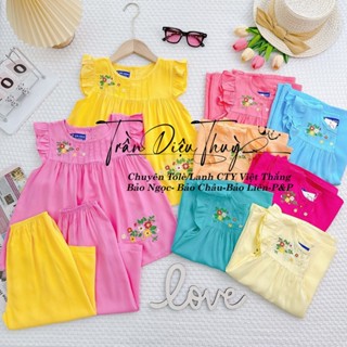[23-37kg] Bộ lửng Thương hiệu Bảo Ngọc cho bé gái chất liệu vải Tole/Lanh Công Ty Việt Thắng [CÁNH TIÊN]