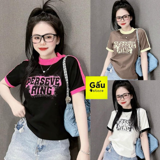 Áo thun nữ dáng ôm nhẹ tay lỡ babytee perseve ring