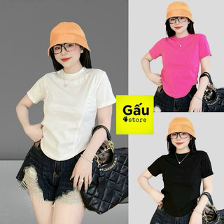 Áo thun nữ Baby tee vạt bầu phối Cầu Vai ( Cầu Vai A.H )