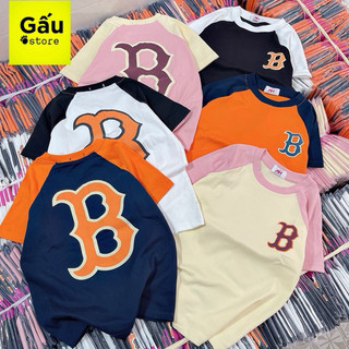 [ MÃ SALE LẺ MÀU VẢI ĐẸP - ĐƯỢC KIỂM HÀNG ] Áo thun dáng ôm nhẹ phối chữ nổi B trước sau ( Mã chữ B trước sau )