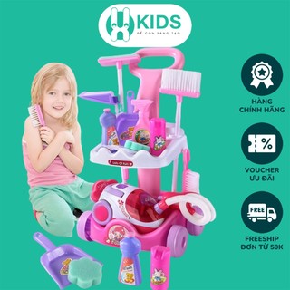 Đồ chơi lau dọn vệ sinh nhà cửa cỡ lớn X KIDS kèm dụng cụ đa năng, máy hút bụi dùng pin có đèn nhạc giáo dục sớm cho bé