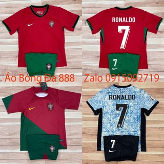 Áo Bóng Đá Trẻ Em Đội Tuyển Bồ Đào Nha 2024  - Chuẩn Mẫu Thi Đấu - Vải Polyester Gai Thái