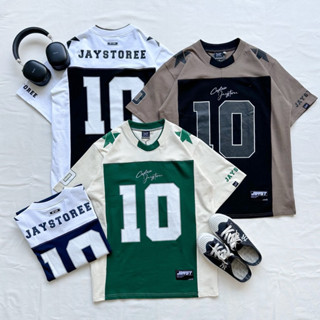 Áo thun tay lỡ thể thao SỐ 10 phối màu ĐEN/XANH/NAVY/NÂU - Áo phông jersey form rộng unisex nam nữ/ Jaystoree 🖤